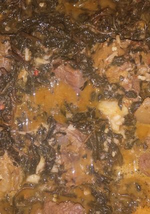 A picture of Bitterleaf soup.
