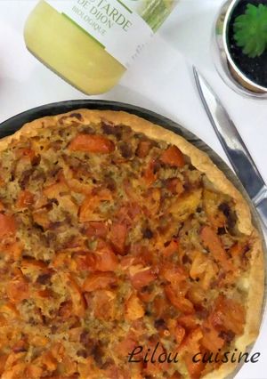 Une photo de Tarte thon tomates moutarde
