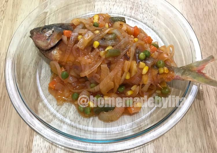 Ikan ekor kuning goreng asem manis #homemadebylita