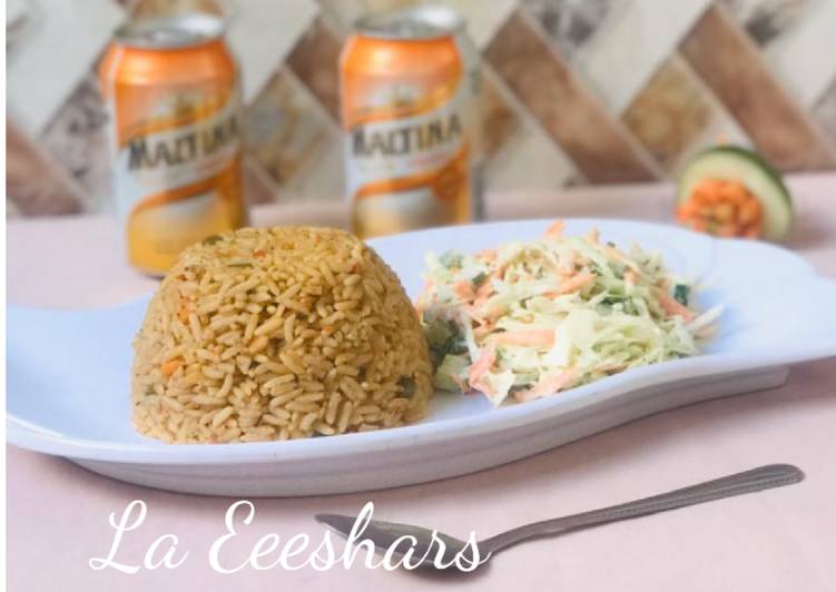 Steps to Cook Perfect Jollof rice and coleslaw