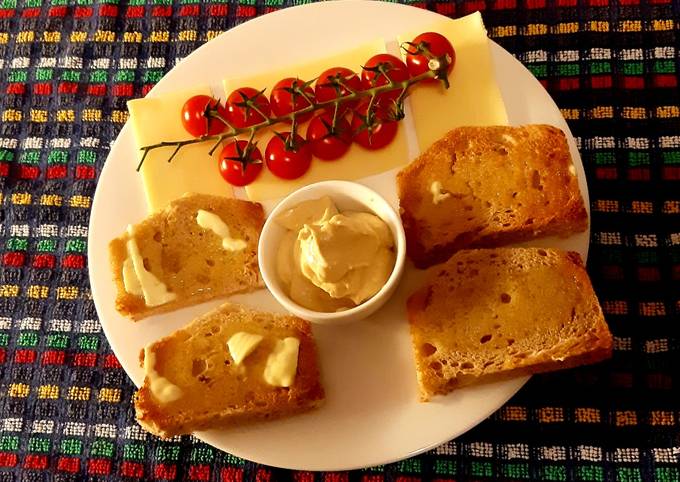 Recipe of Ultimate Hummus on toast + mixed 3 way cold bean salad