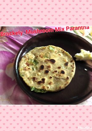 A picture of Broccoli Mushroom mix Paratha.