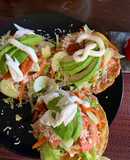 Tostadas de carne deshebrada