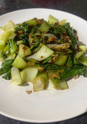 Foto resep Bok choy stir fry and topping with sauce