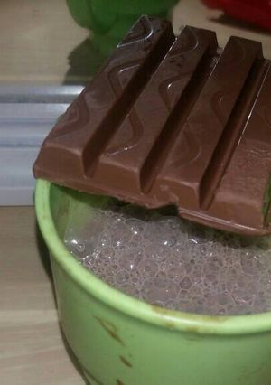 صورة لوصفة حليب شوكولاته برغوه☕☕☕