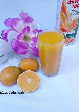 A picture of Mango and Orange Juice.