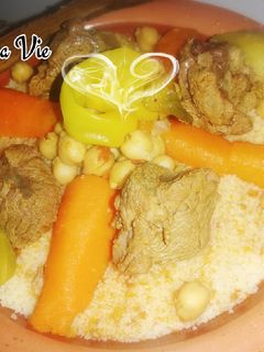 صورة لوصفة كسكس باللحم والخضار