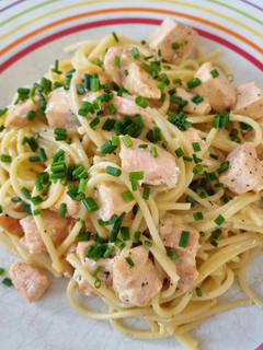 Spaghetti mit Lachs-Carbonara Rezepthauptbild