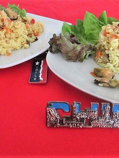 Una foto de Risotto de arroz con choritos