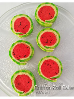 Foto resep Watermelon Chiffon Roll Cake