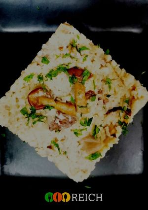 Una foto de Risotto cremoso de coliflor y boletus en 7 minutos 🕑