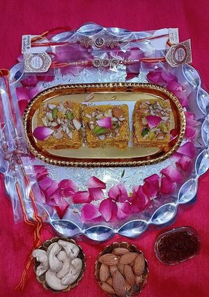 A picture of Sev khoya burfi.