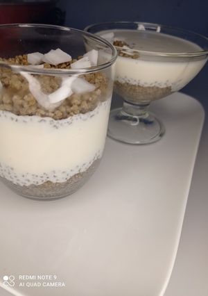 Une photo de Degue (yaourt maison et couscous de mil)