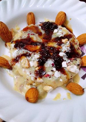 A picture of Chocolate sweet potato rasmalai.
