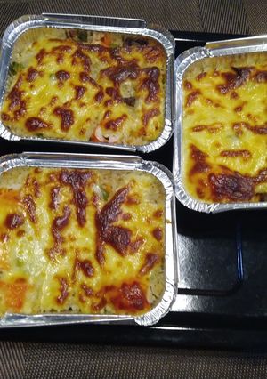 Foto resep Nasi panggang keju sapi