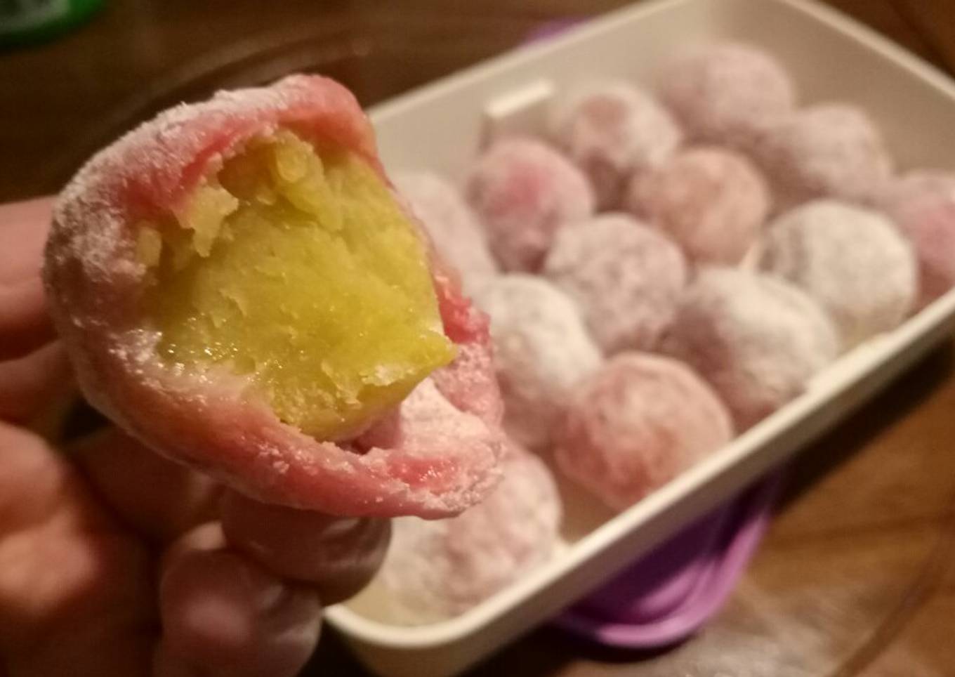 Resep Mpasi 14m Mochi Naga Merah isi Ubi Kuning ?