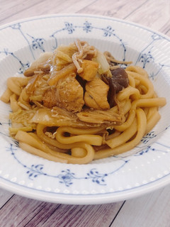 日式料理 <雞肉> 日式炒烏龍麵 的食譜成品照片