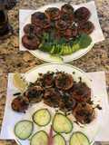 Eggplant Stuffed with Ground Pork, Coated and Fried