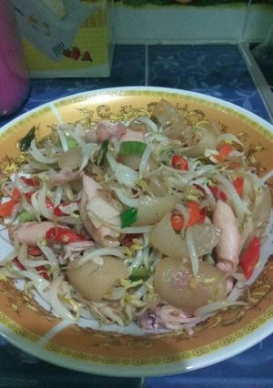 Foto resep Oseng toge,kikil+cumi asin
