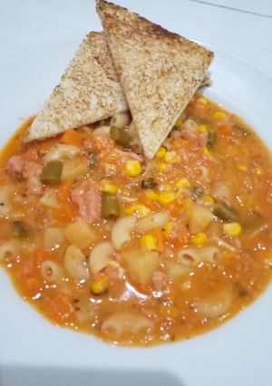 Foto resep Sup Tomat Minestrone (dg Makaroni)