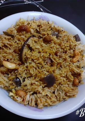 A picture of Vangi Bhaat.