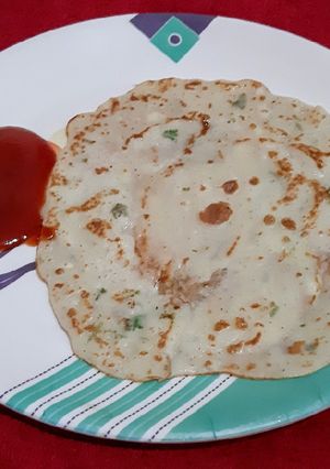 A picture of Moongdaal dosa/ pesarittu (my style).