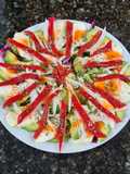 156. Ensalada de Aguacate, Mozzarella y Pimientos del Piquillo
