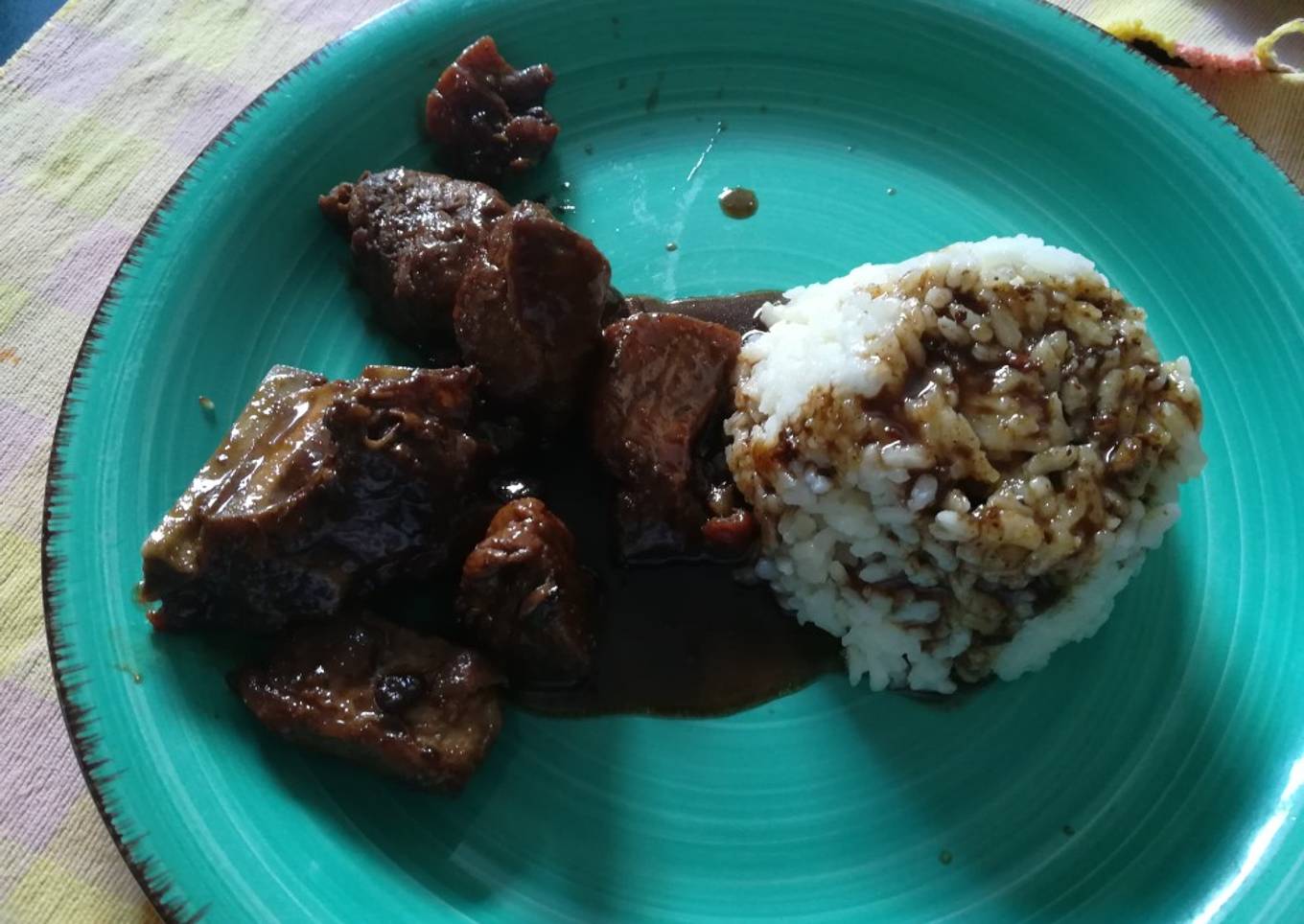 Costillitas de cerdo con coca cola y soya