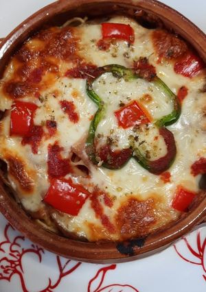Φωτογραφία της συνταγής Spaghetti στο φούρνο σε πήλινα μπόλ