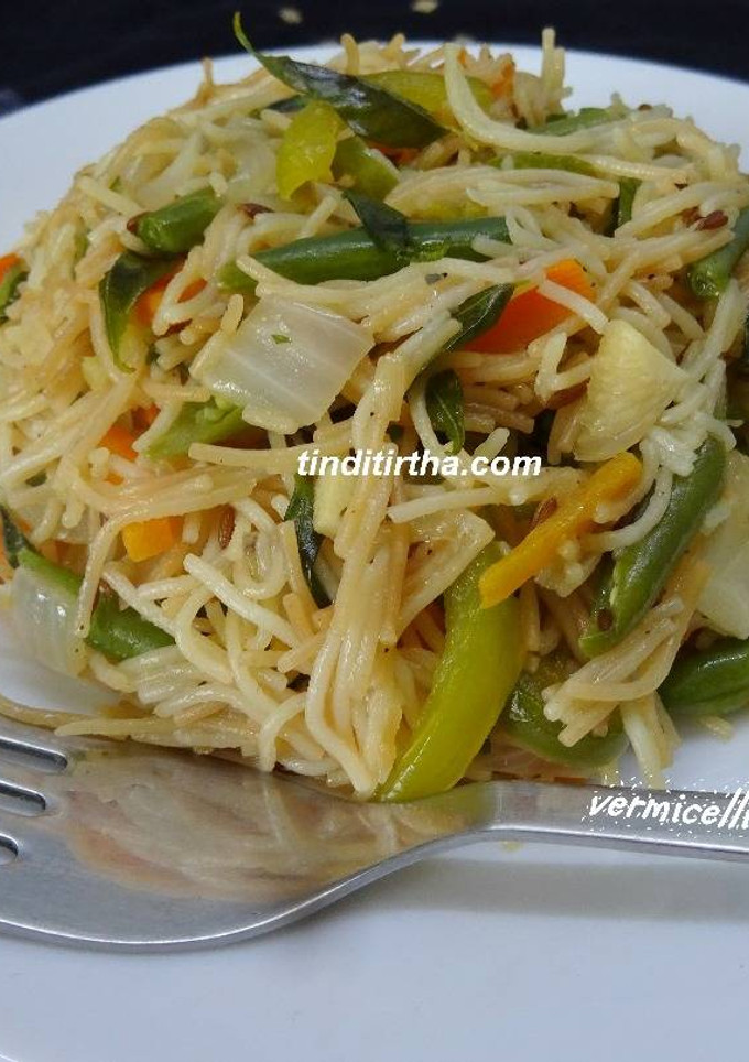 கோதுமை வெர்மிசெல்லி / ஷாவ்கே காய்கறி பாத் செய்முறை முக்கிய புகைப்படம்