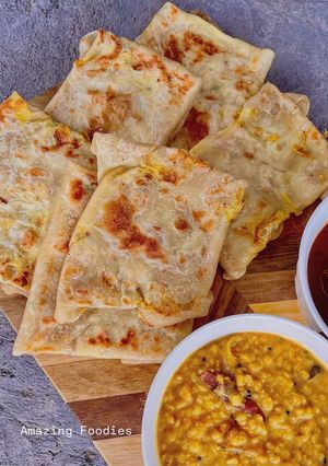 A picture of Sri Lankan Egg roti.
