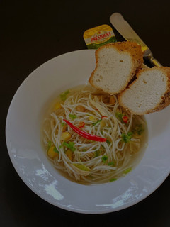 A picture of Hot & Sour Chicken Noodle Soup.