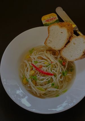 A picture of Hot & Sour Chicken Noodle Soup.