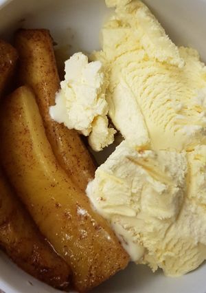 A picture of Roasted fresh pineapple with cinnamon.