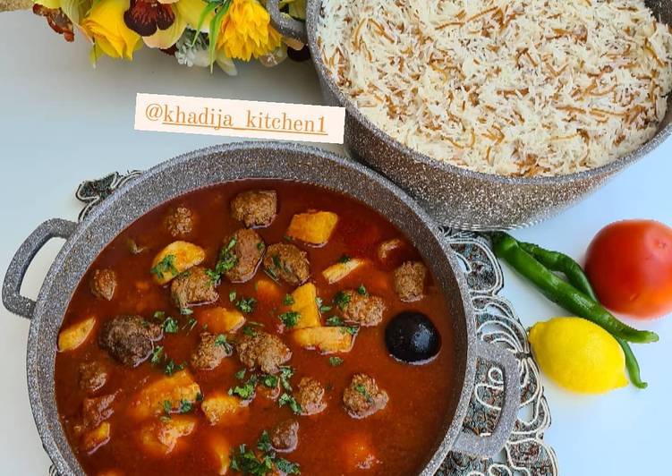 كريات الكفتة مع البطاطا