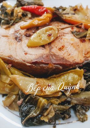 Hình của món Cá cam kho dưa cải.