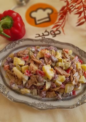 عکسی از دستور سالاد تن ماهی و لوبیای قرمز