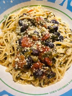 A picture of Black Bean Spinach Spaghetti 🍝.