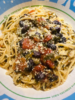A picture of Black Bean Spinach Spaghetti 🍝.