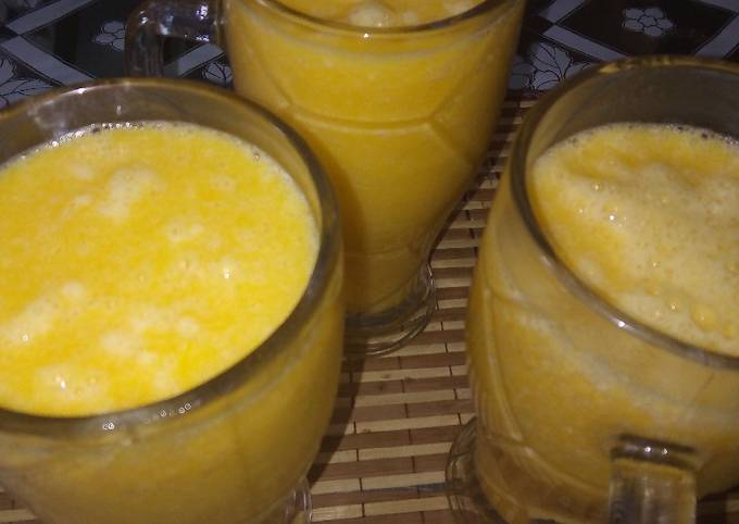 Jugó surtido de papaya mango leche y miel Receta de Mercedes Huaman Flores-  Cookpad