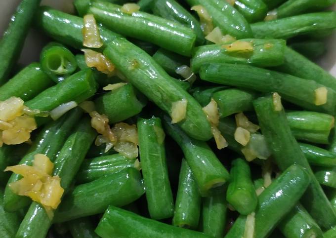 Bagaimana Menyiapkan Oseng buncis bawang putih simpel, Bikin Ngiler