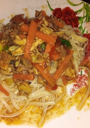 Una foto de Spaghetti con salteadito de verdura