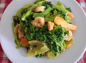 Hình của món Bông cải xanh xào tôm.