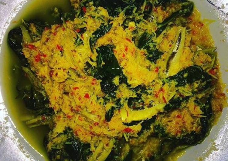 Resep Arsik ikan Teri,daon singkong dan kelapa Anti Gagal