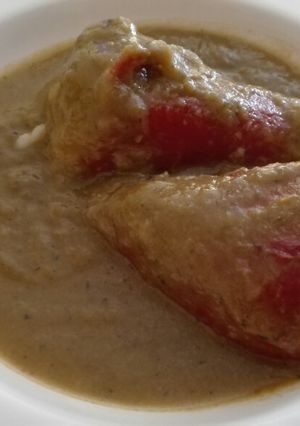 Foto principal de Pimientos del piquillo en salsa de gambas
