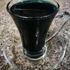 Blue curacao syrup A picture of Blue curacao syrup.
