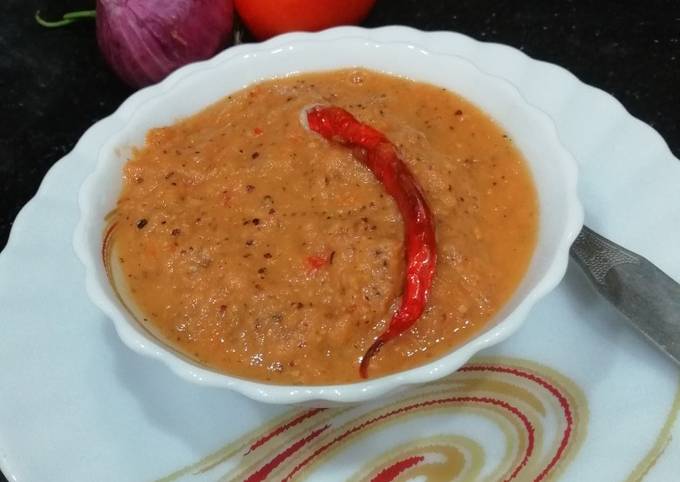 Recipe of Quick Tamarind &amp; onion chutney