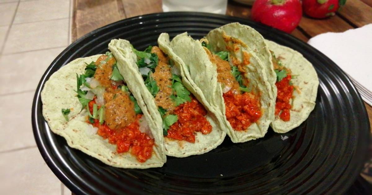 Tacos de soya al pastor (fácil y rápido) Receta de Kim Rojas López- Cookpad