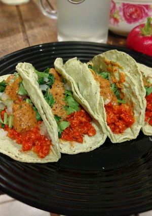 A picture of Easy and Quick Soy Al Pastor Tacos.