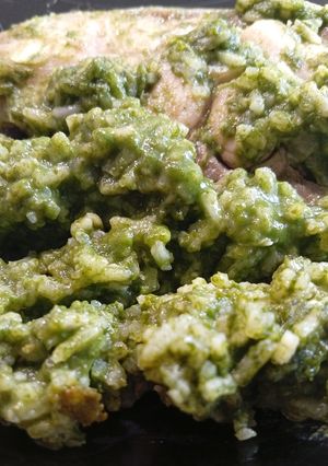 Spenótos rizsben főtt busa recept fotója